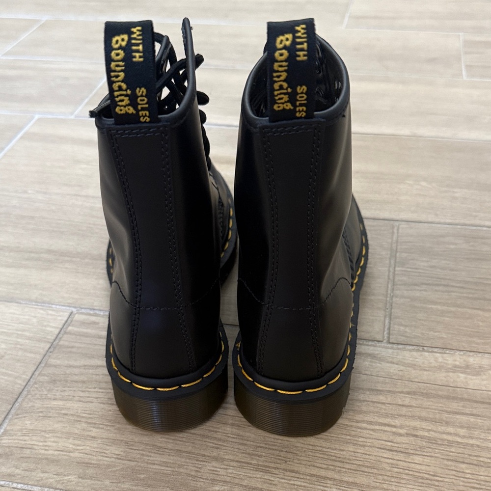 Dr. Martens 1460 Black Leather Combat Boots - Picture 3 of 5